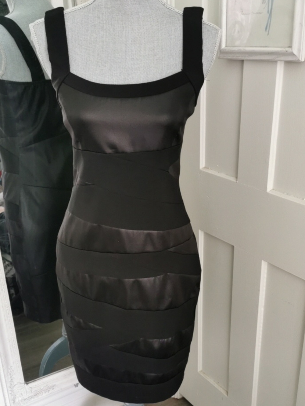 Y2K LIME Elegant Cocktail Party Black Bandage Mini Dress. Size M